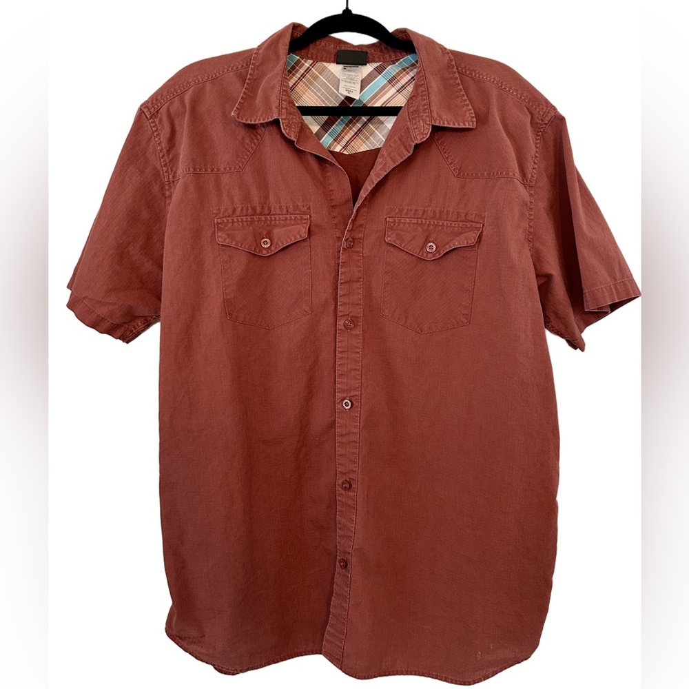 Patagonia Men's Three Trees Organic Cotton Shirt Redwood size XL